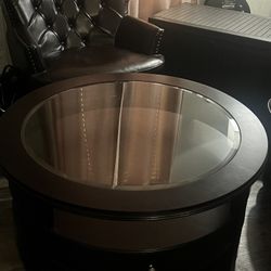 Two Living Room  Chairs And Table 