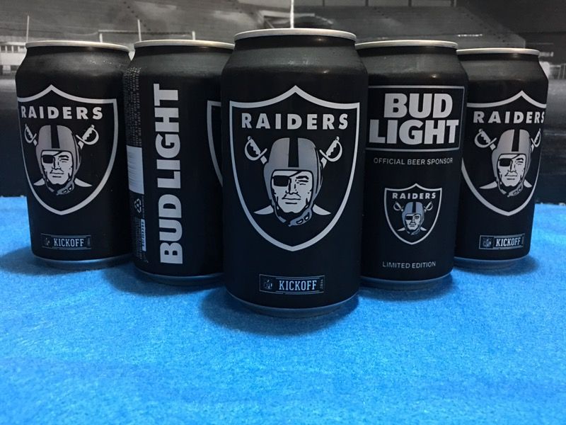 OAKLAND RAIDERS 12 PACK BUD LIGHT BEER CANS KICKOFF 2016 COMMITMENT TO EXCELLENCE