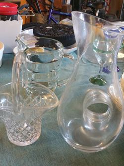 Glass wine decanter, pitcher & vase