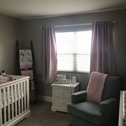 Crib, dresser/changing table, & nightstand