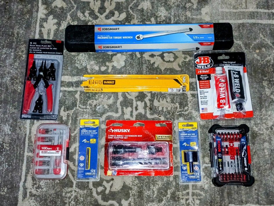 🛠LOT OF TOOLS ~ NEW! Torque Wrench, Snap Ring Pliers, Diamond Hole Saws, and MORE (MSRP $206) 🧰
