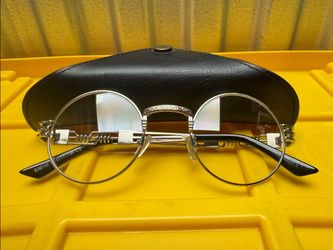 Silver round metal glasses clear lenses vintage style outdoor