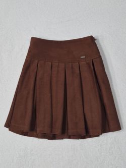 Girl's Zara Faux Suede Pleated Skirt