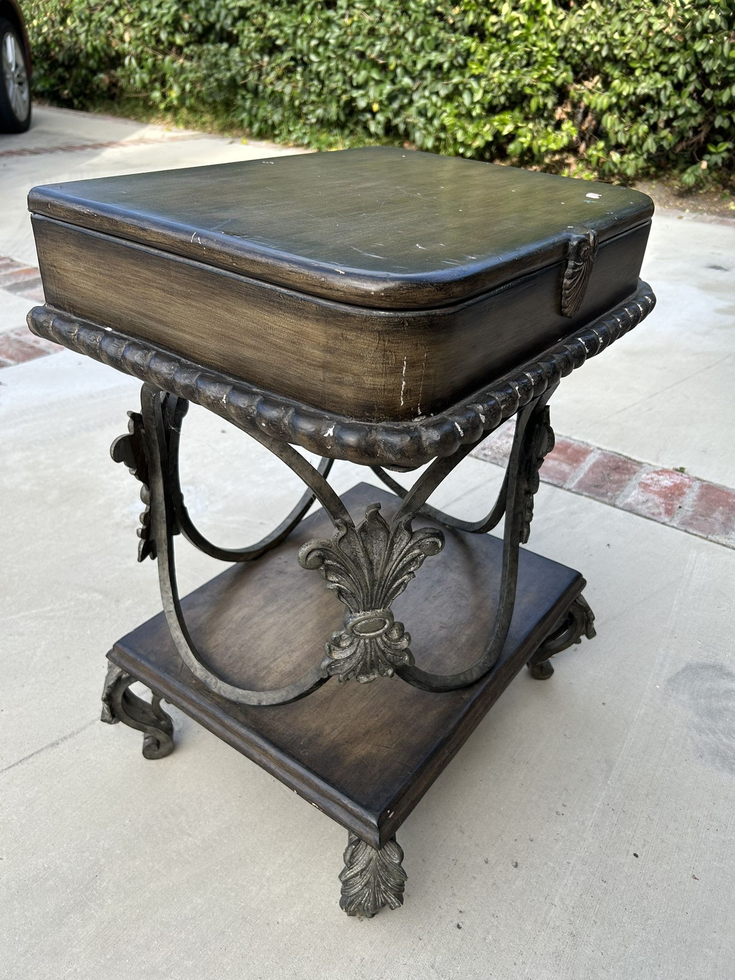 Metal Table With Storage