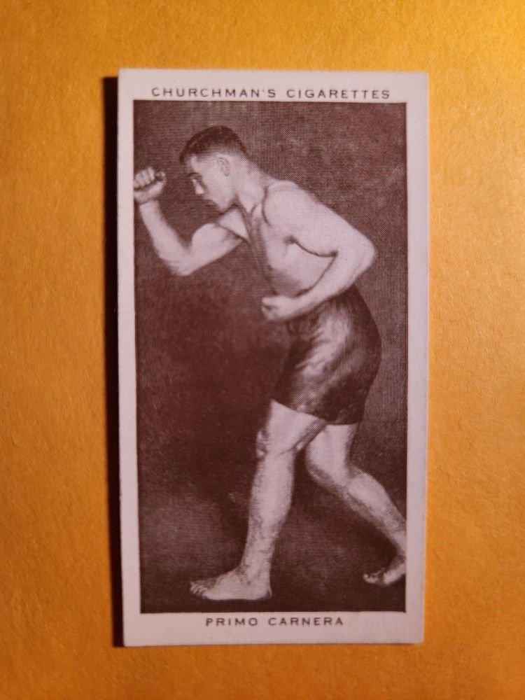 NM Authentic 1938 Churchman's Cigarettes Primo Carnera Boxing Tobacco Card 7 WWE