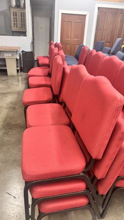 FREE 72 Red Stackable Church Chairs, pickup only