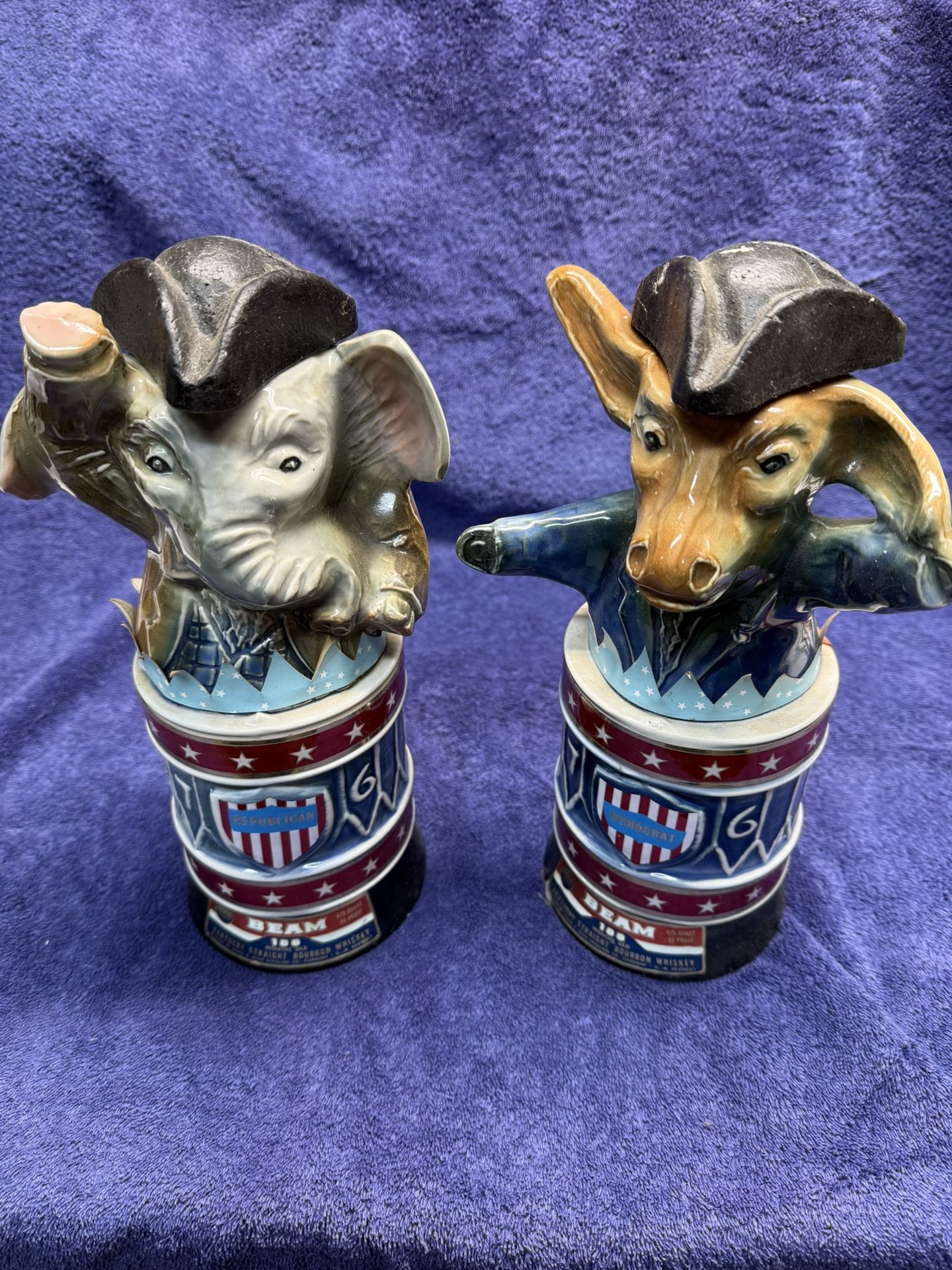 Jim Beam Republican and Democrat Bottles