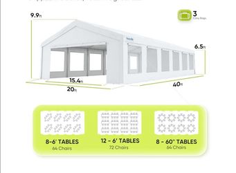20' x 40' Heavy-Duty Gazebo