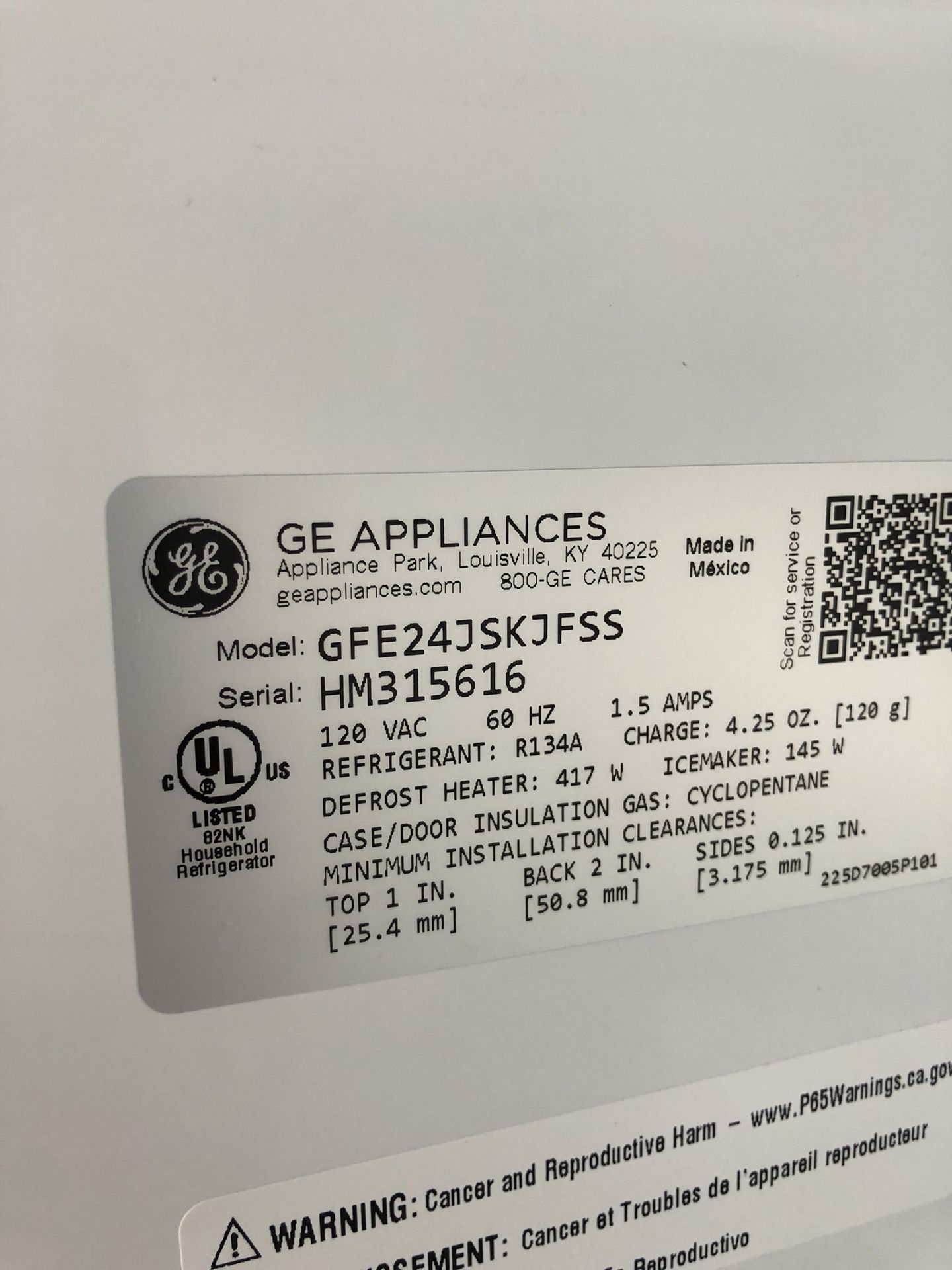 NEW GE 23.8 Cu. Ft. Stainless Steel FrenchDoor Bottom Freezer