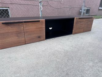 Crate and Barrel Mid Century Modern Floating Media Console Entertainment Center Tv Stand Cabinet Sideboard