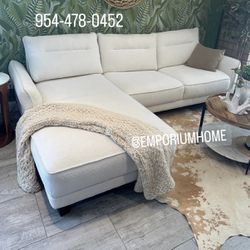 White Boucle Sofa Sectional 🔥buy Now Pay Later 