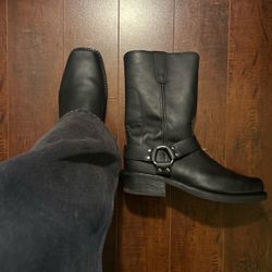 Vintage Durango Black Leather Harness Moto Boots
