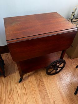 Vintage drop-left tea cart