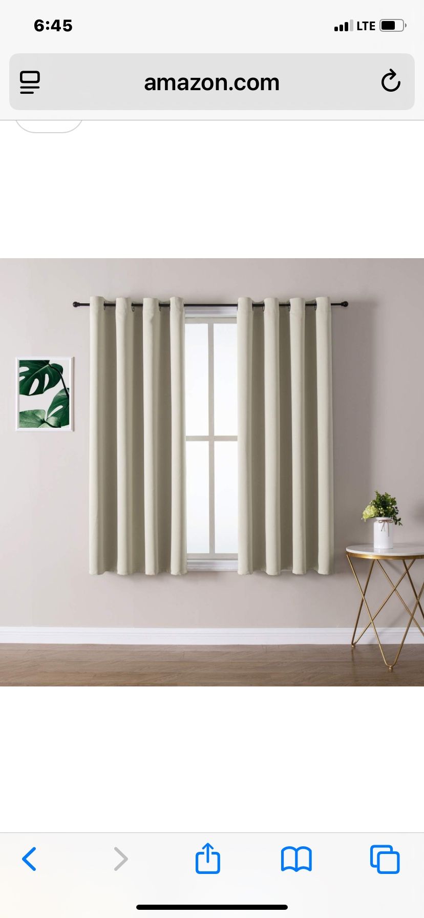 ChrisDowa Grommet Room Darkening Beige Curtains 52W X 63L
