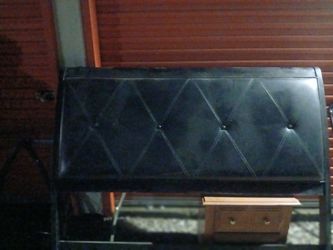 Queen Leather Sleigh Bed Frame And Side Railings