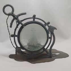 VTG Verdigris Nautical Lighthouse Candle Holder