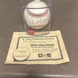 Signed Whit Merrifield Ball For Sale 