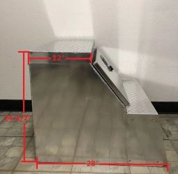 24"W Aluminum Step Tool-Box Lockable Underbody Semi Truck Storage
