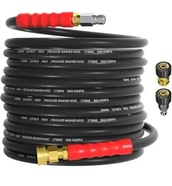 Brand new NAINAI 3/8" Kink Resistant Pressure Washer Hose 50FT,Industrial Grade Double Layer Steel Braided & NonMarking Rubber for Hot/Cold Water Powe