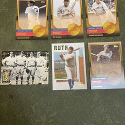 Lot Of 6 Babe Ruth Baseball Cards