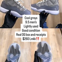 Men’s Jordan 11 Cool Grey 9.5