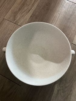 White Ceramic Bowl with Handles