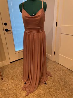Mauve Satin Cowl Neck Maxi Dress