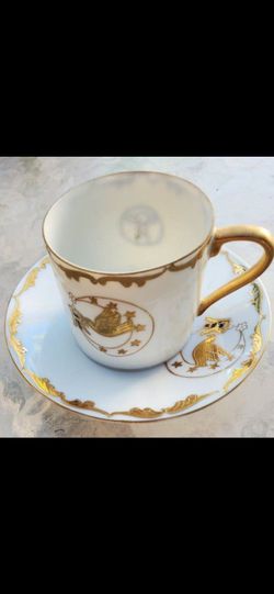 Vintage Porcelain Demitasse Cup and Saucer cherry co
