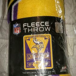 Authentic Minnesota Vikings Fleece Throw Blanket