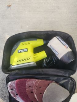1.2 Amp Corded 5.5 in. Corner Cat Sander with Dust Bag, Sample Sandpaper, and Storage Case