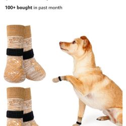 Brand new 4 PCs Small Dog Socks size  2.55 paw width, 6.3 in sock length, 1.7 inch grip width. 