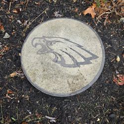 Concrete Philadelphia eagles garden display