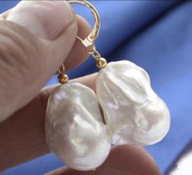 Baroque pearls gold plated earrings