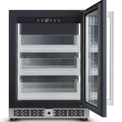 24 “W, 78 Can Beverage Refrigerator & Built in Freestanding ,Beverage Center with LED Lighting, Double Pane Glass, Touch Control Panel and Left Swing 