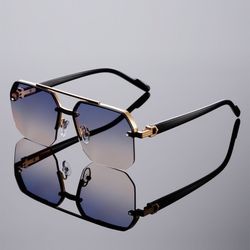 Popular high-looking boys‘ driving sunglasses slimming sunshade photo driving glasses high-end half-frame glasses