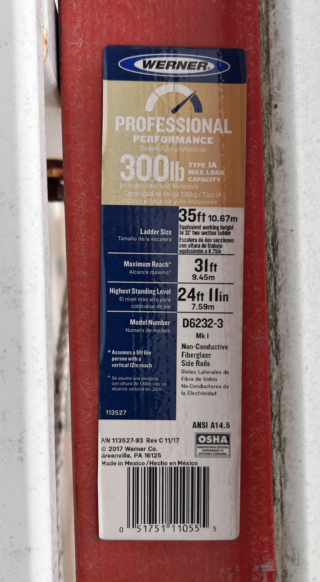 Werner 32’ 3-stage Ladder