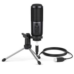 USB Microphone, Piy Painting Cardioid Recording Microphone, 192kHz/24bit Condenser Mic Co