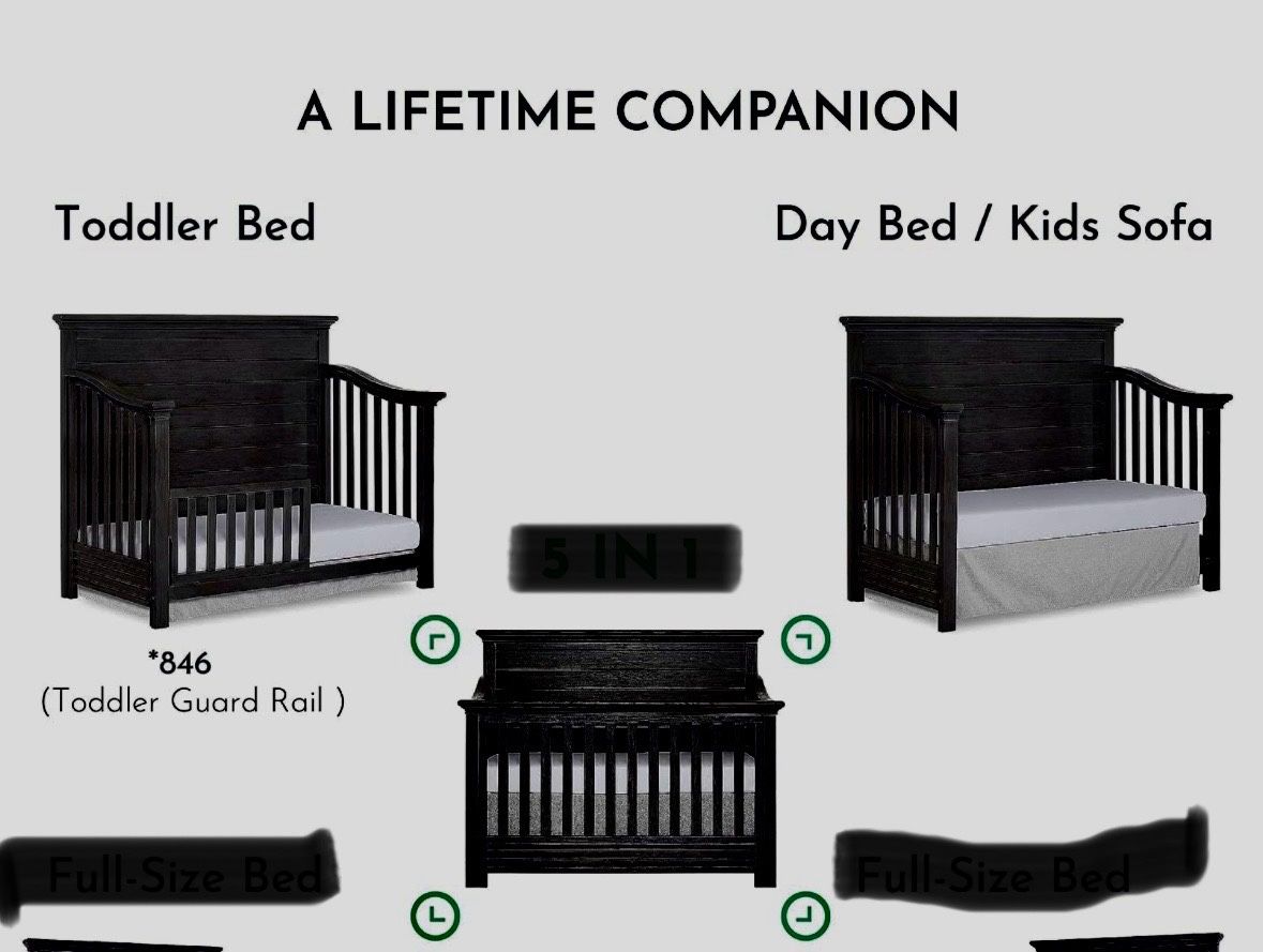 Evolur Waverly In Crib W/mattress/toddler Bed Rail