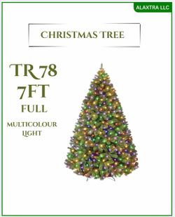 š7ft Pre-lit Artificial Christmas Tree with 1096 PVC Tips, 300 Multicolor Lights (TR78)š