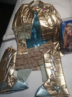 Disneys Halloween Hannah Montana Costume Xs (6), Boots, Wig