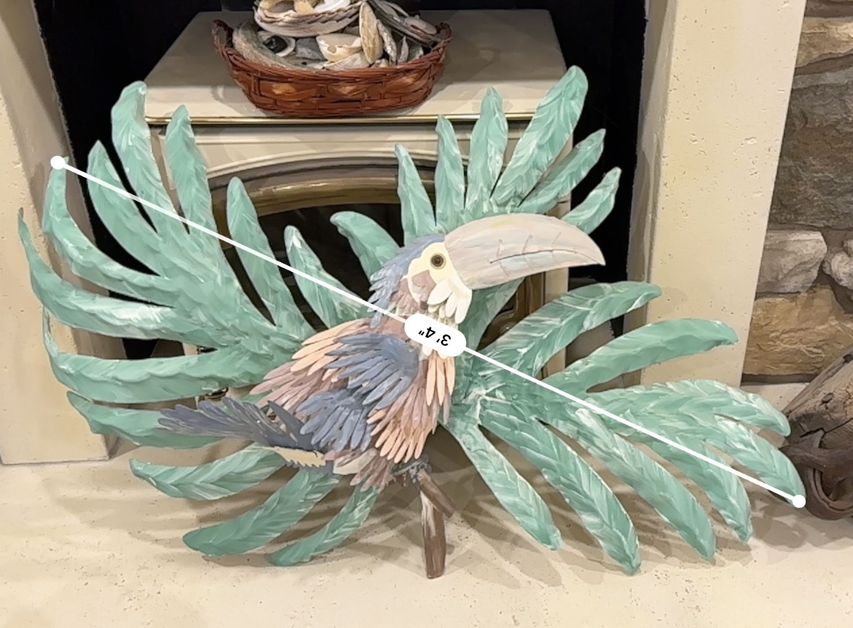 Tropical Coastal Wall Art Bundle - 3D Metal Toucan & Fish Decor $100 obo