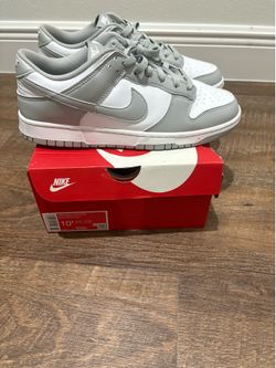 Nike Dunk Low Retro in a White and Light Smoke Grey colorway