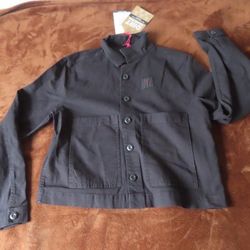 Topo Designs Dirt Jacket Womens Black Long Sleeve Button Cotton Small NWT