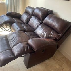 For Quick Sale-Ashley Dual Power Leather Reclining Sofa