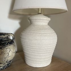 Postmodern Plaster Lamp Beige Textured Elite 90s Ribbed