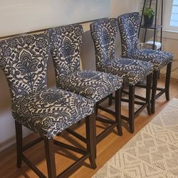 Tufted-Back Counter Height Chairs x4 
