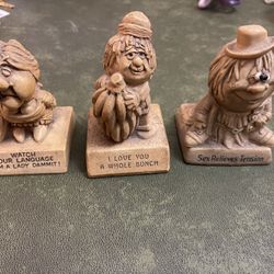 Lot of 3 Vintage Paula Figurines w/Sayings 