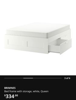 BRIMNES Bed frame with storage