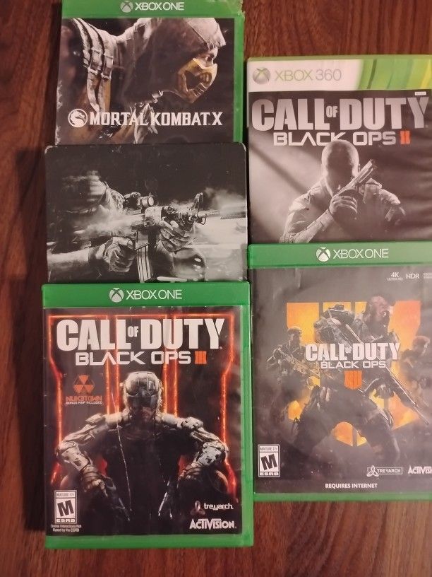 Xbox One Black Ops 2, Black Ops 4,  Og MW3, Mortal Kombat X