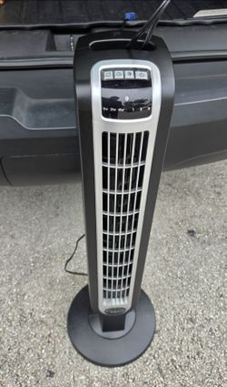 Lasko Oscillating Tower Fan, 3 Quiet Speeds, Timer, Remote Control, for Bedroom, Kitchen, Office, 36"Black